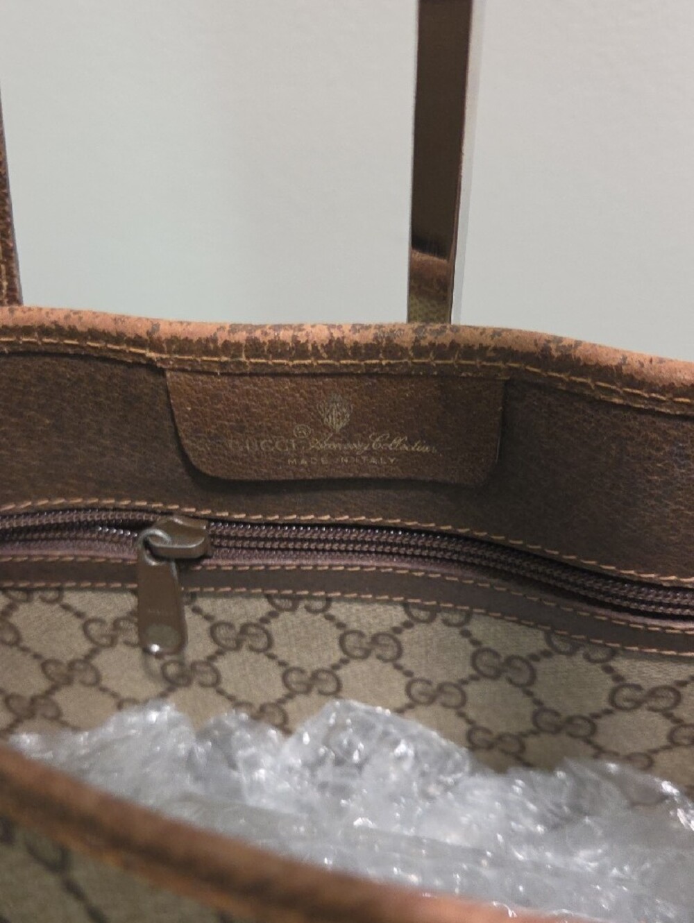 Gucci Beige GG Canvas Tote with Brown Leather and Sherryline- PROJECT - Picture 5 of 14